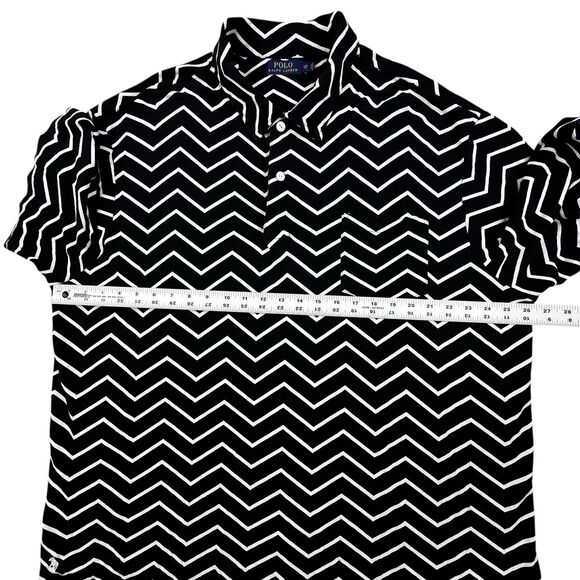 Polo Ralph Lauren Polo Shirt Men's 2XB Big & Tall Chevron Print Linen Blend - Picture 9 of 10